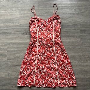 Women’s Red Floral A-Line Mini Dress